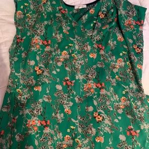 Bright green Large top w/ flowers from Nordstrom